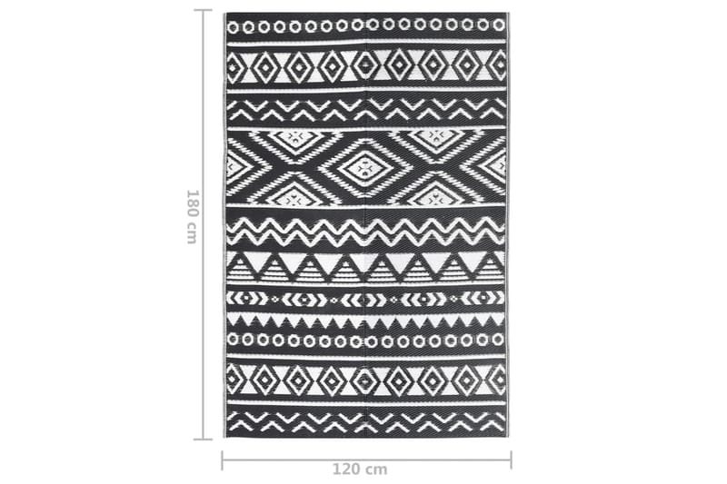 Utomhusmatta svart 120x180 cm PP - Svart - Textil & mattor - Mattor - Utomhusmattor
