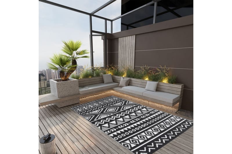 Utomhusmatta svart 120x180 cm PP - Svart - Textil & mattor - Mattor - Utomhusmattor