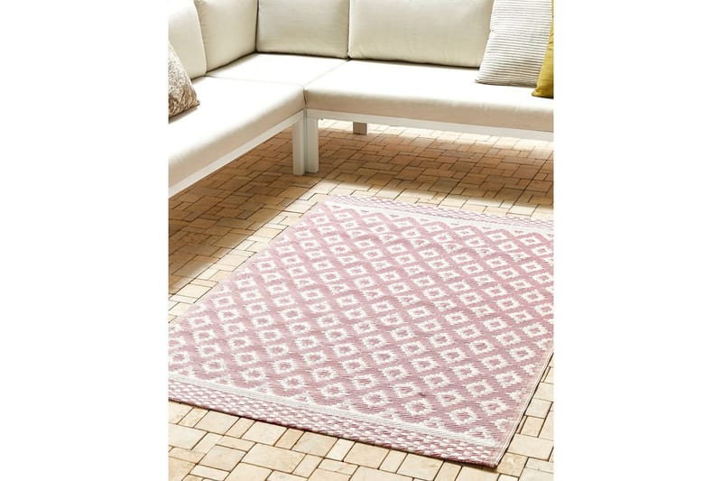 Utomhusmatta Thane - Rosa, Vit - Textil & mattor - Mattor - Utomhusmattor