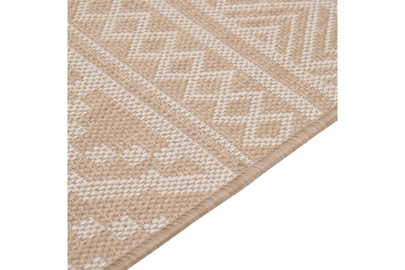 Utomhusmatta plattvävd 80x150 cm bruna ränder - Brun - Textil & mattor - Mattor - Utomhusmattor - Balkongmatta & altanmatta