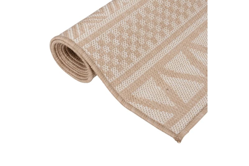 Utomhusmatta plattvävd 80x150 cm bruna ränder - Brun - Textil & mattor - Mattor - Utomhusmattor - Balkongmatta & altanmatta