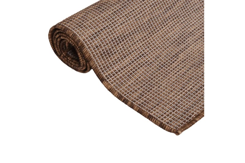 Utomhusmatta plattvävd 80x250 cm brun - Brun - Textil & mattor - Mattor - Utomhusmattor
