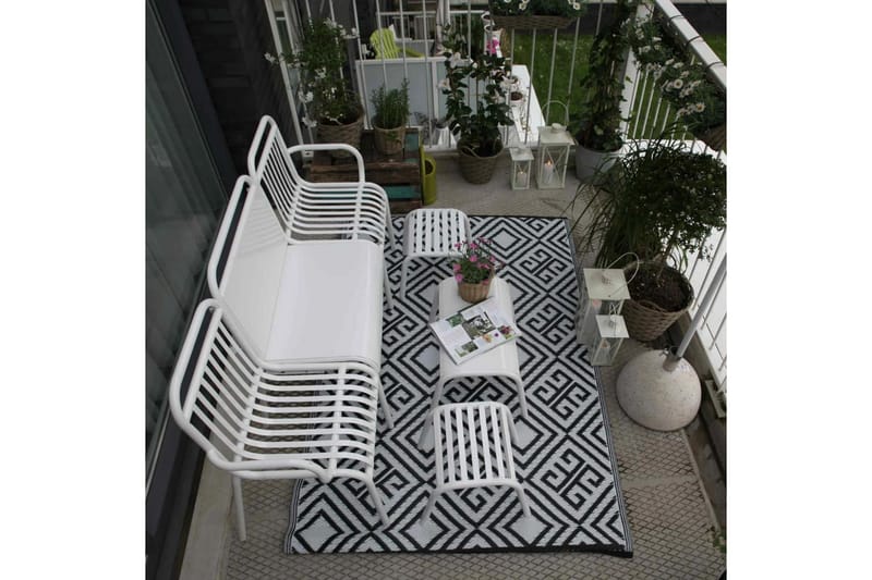 Esschert Design Utomhusmatta 120x186 cm grafisk OC12 - Svart - Textil & mattor - Mattor - Utomhusmattor