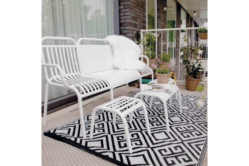 Esschert Design Utomhusmatta 120x186 cm grafisk OC12 - Svart - Textil & mattor - Mattor - Utomhusmattor