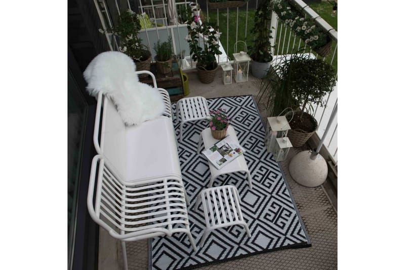 Esschert Design Utomhusmatta 120x186 cm grafisk OC12 - Svart - Textil & mattor - Mattor - Utomhusmattor
