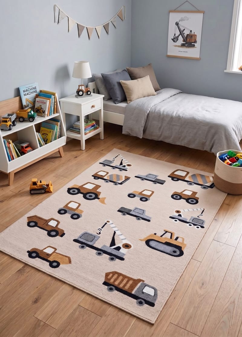 Maskinvävd Matta Play Wheels 120x160 cm - linne - Textil & mattor - Mattor - Utomhusmattor - Plastmattor