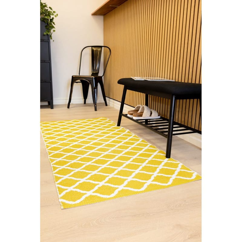 Plastmatta Hilma Wave - 150x220 cm, Gul - Textil & mattor - Mattor - Utomhusmattor - Plastmattor