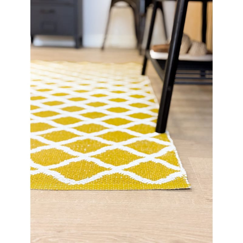 Plastmatta Hilma Wave - 150x220 cm, Gul - Textil & mattor - Mattor - Utomhusmattor - Plastmattor