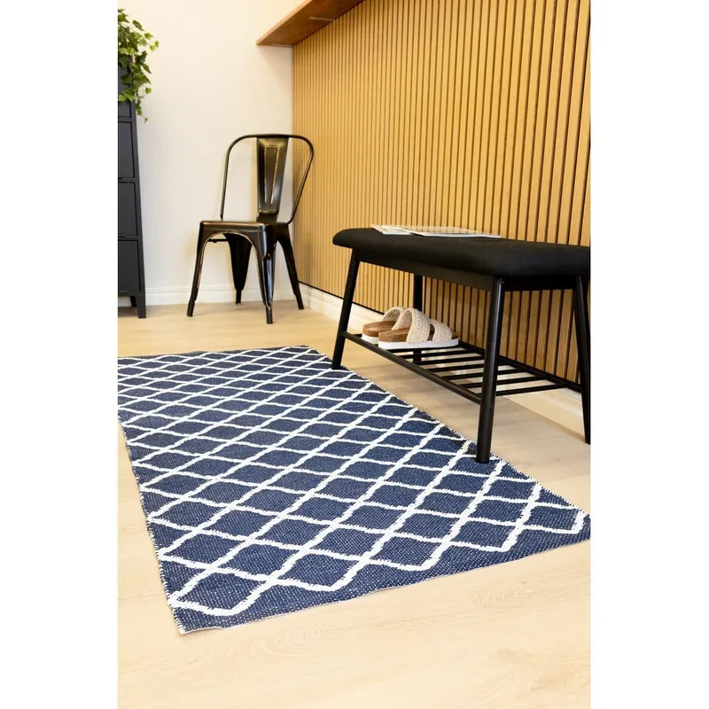 Plastmatta Hilma Wave - 70x150 cm, Blå - Textil & mattor - Mattor - Utomhusmattor - Plastmattor