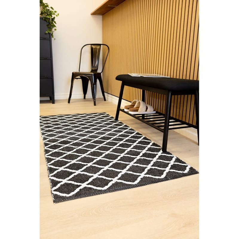 Plastmatta Hilma Wave - 70x150 cm, Svart - Textil & mattor - Mattor - Utomhusmattor - Plastmattor