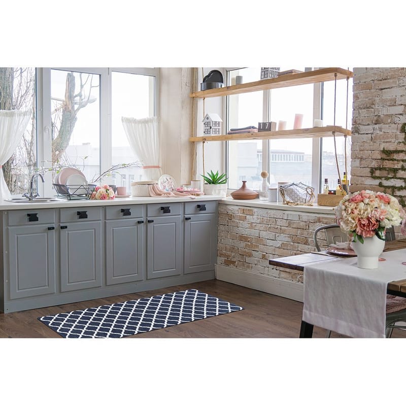 Plastmatta Hilma Wave - 70x250 cm, Blå - Textil & mattor - Mattor - Utomhusmattor - Plastmattor