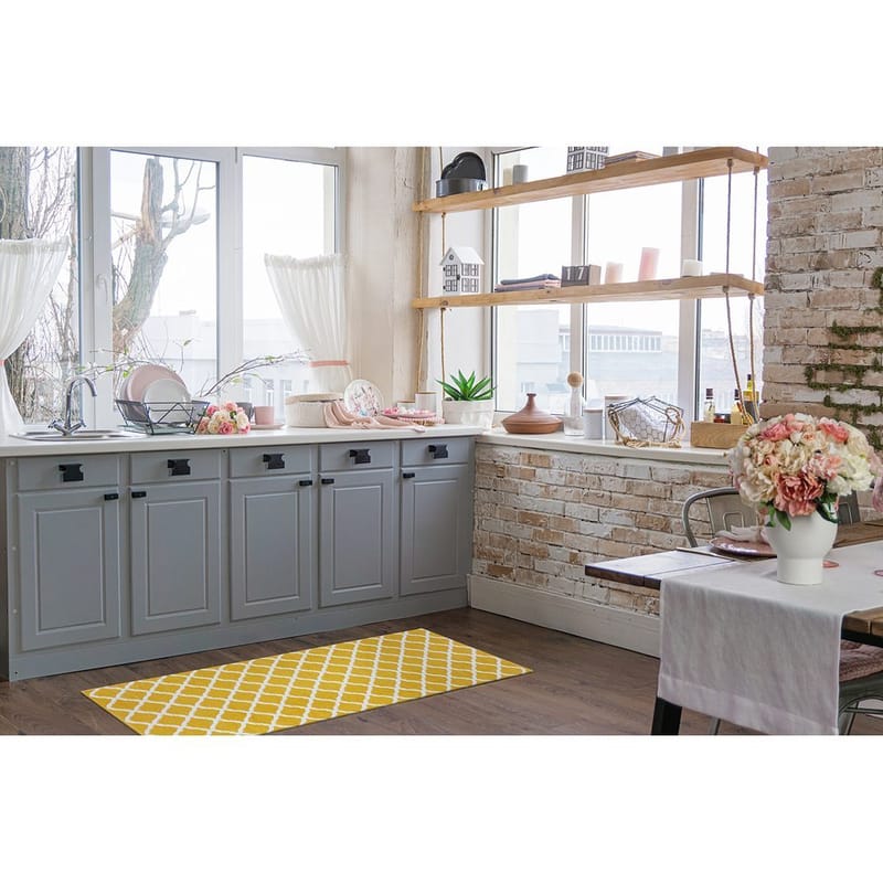 Plastmatta Hilma Wave - 70x250 cm, Gul - Textil & mattor - Mattor - Modern matta - Wiltonmattor