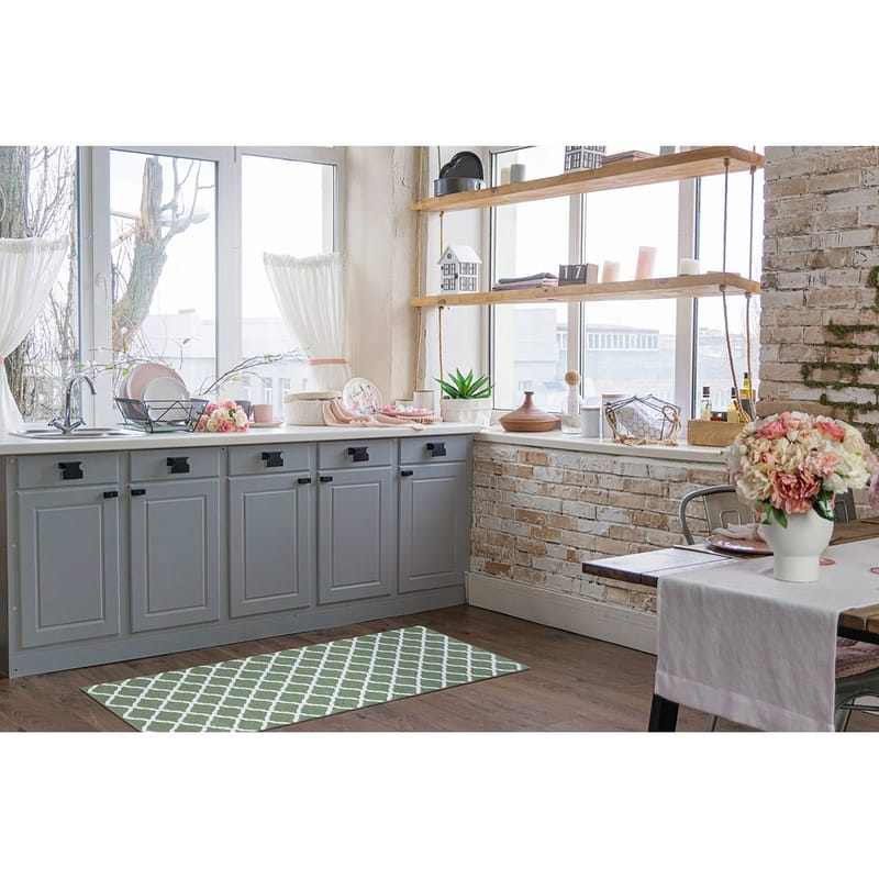 Plastmatta Hilma Wave - 70x300 cm, Grön - Textil & mattor - Mattor - Utomhusmattor - Plastmattor