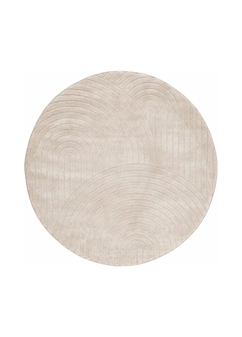 Maskinvävd Matta Genova Zen Rund 120 cm, linne