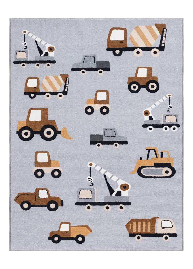 Maskinvävd Matta Play Wheels 120x160 cm, grå