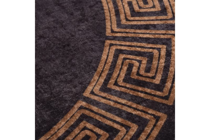 Matta tvättbar Ï†120 cm svart och guld halkfri - Flerfärgad - Textil & mattor - Mattor - Utomhusmattor - Plastmattor