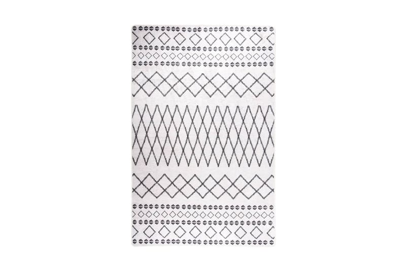 Matta tvättbar 160x230 cm svart och vit halkfri - Flerfärgad - Textil & mattor - Mattor - Utomhusmattor - Plastmattor