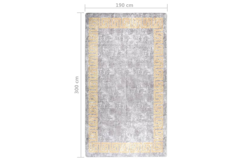 Matta tvättbar 190x300 cm grå halkfri - Grå - Textil & mattor - Mattor - Utomhusmattor - Plastmattor