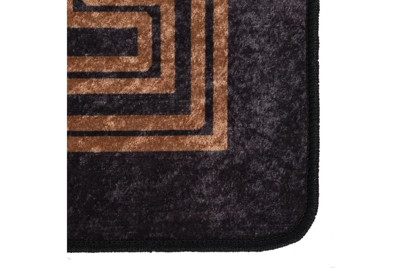 Matta tvättbar 80x150 cm svart och guld halkfri - Flerfärgad - Köksmatta - Plastmattor - Dörrmatta & hallmatta