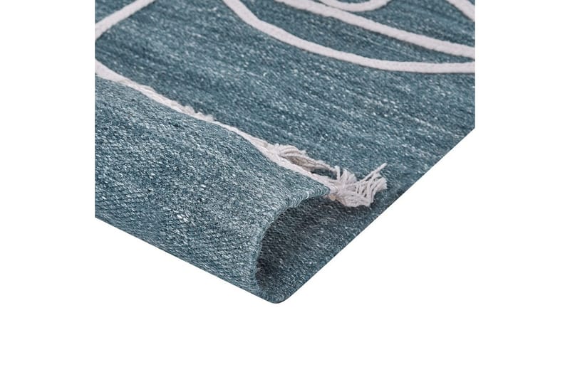 Plattvävd Yavu - Blå, Vit, 140x200 cm - Textil & mattor - Mattor - Utomhusmattor - Balkongmatta & altanmatta
