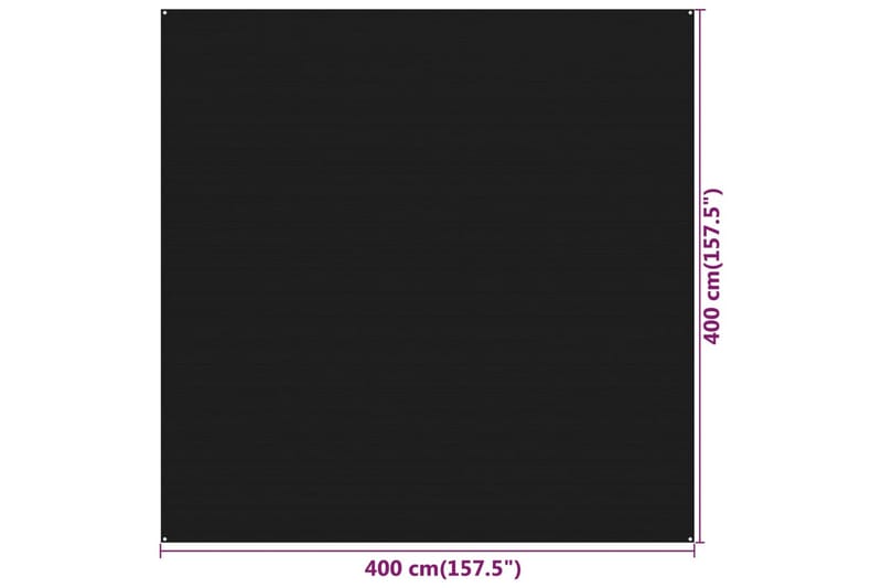 Tältmatta 400x400 cm svart HDPE - Tältmatta