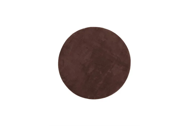 Tvättbar Matta Soft Rund, 240x240 cm, Choklad