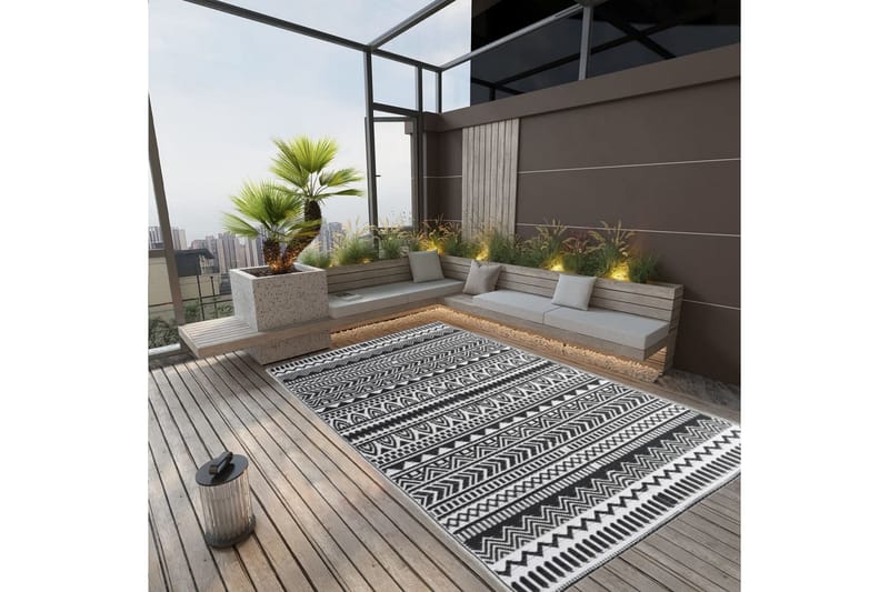 Utomhusmatta svart 190x290 cm PP - Svart - Textil & mattor - Mattor - Utomhusmattor