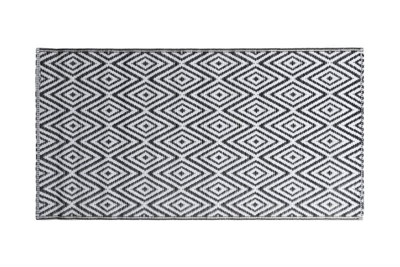 Utomhusmatta vit och svart 190x290 cm PP - Textil & mattor - Mattor - Utomhusmattor