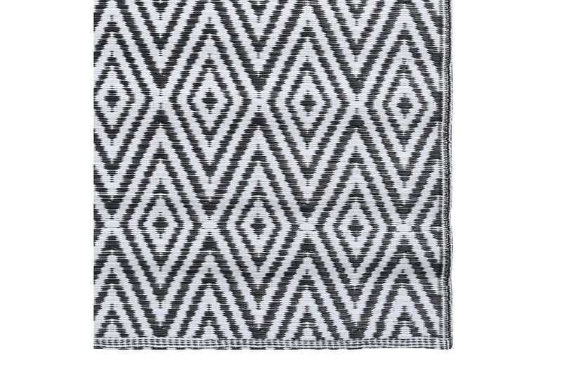Utomhusmatta vit och svart 190x290 cm PP - Textil & mattor - Mattor - Utomhusmattor