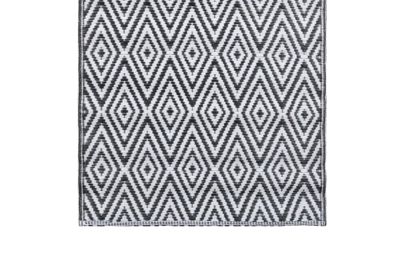Utomhusmatta vit och svart 190x290 cm PP - Textil & mattor - Mattor - Utomhusmattor