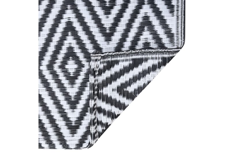 Utomhusmatta vit och svart 190x290 cm PP - Textil & mattor - Mattor - Utomhusmattor