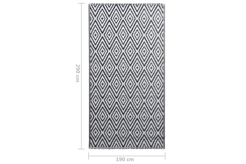 Utomhusmatta vit och svart 190x290 cm PP - Textil & mattor - Mattor - Utomhusmattor