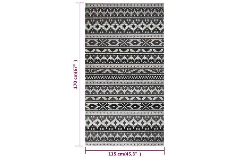 Utomhusmatta plattvävd 115x170 cm mörkgrå - Grå - Textil & mattor - Mattor - Utomhusmattor
