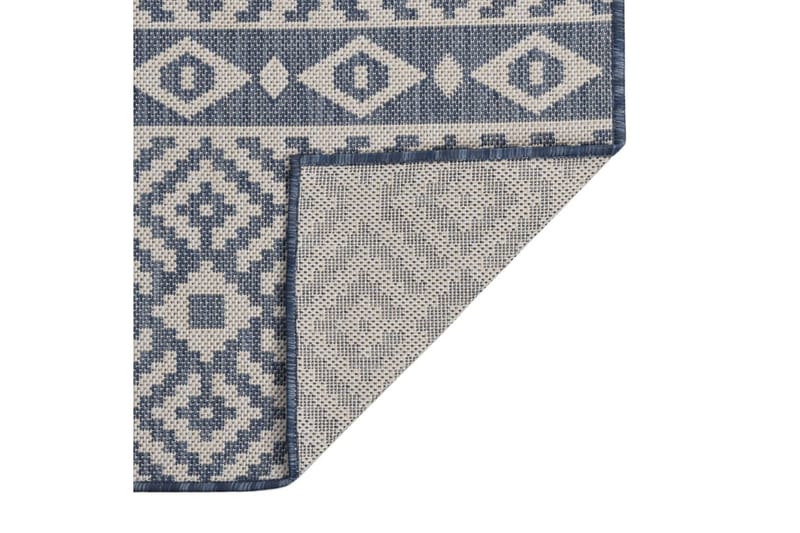 Utomhusmatta plattvävd 120x170 cm blå ränder - Blå - Textil & mattor - Mattor - Utomhusmattor