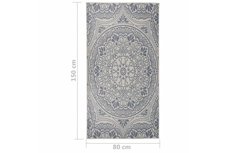 Utomhusmatta plattvävd 80x150 cm blått tryck - Blå - Textil & mattor - Mattor - Utomhusmattor