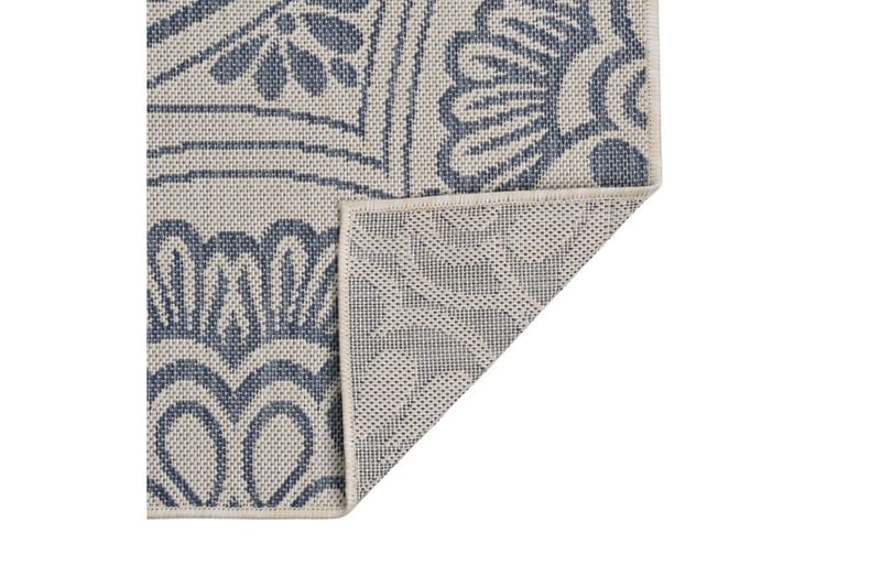 Utomhusmatta plattvävd 80x150 cm blått tryck - Blå - Textil & mattor - Mattor - Utomhusmattor