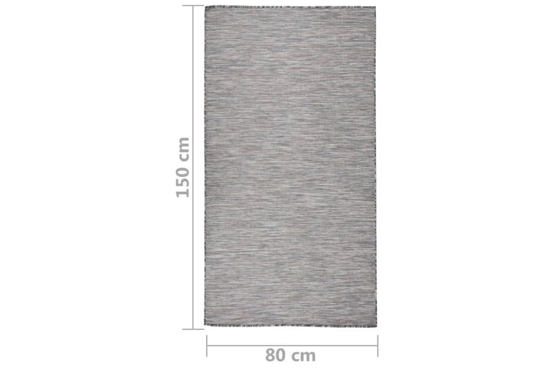 Utomhusmatta plattvävd 80x150 cm brun och svart - Svart - Textil & mattor - Mattor - Utomhusmattor