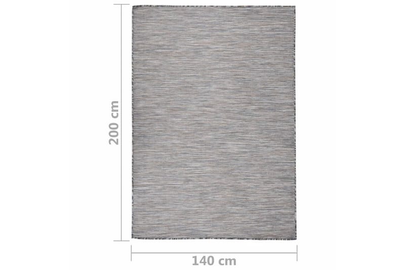 Utomhusmatta plattvävd 140x200 brun och svart - Svart - Textil & mattor - Mattor - Utomhusmattor