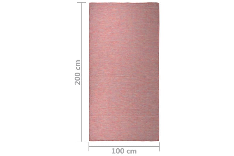 Utomhusmatta plattvävd 100x200 cm röd - Röd - Textil & mattor - Mattor - Utomhusmattor