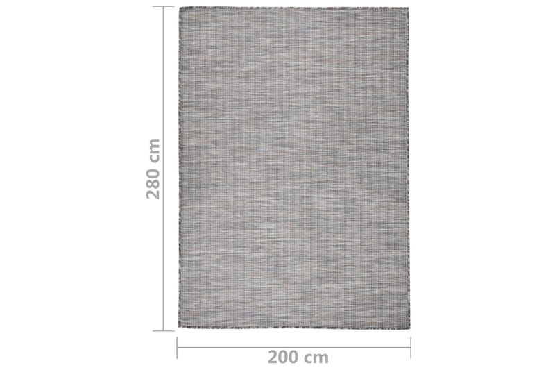 Utomhusmatta plattvävd 200x280 cm brun och svart - Svart - Utomhusmattor