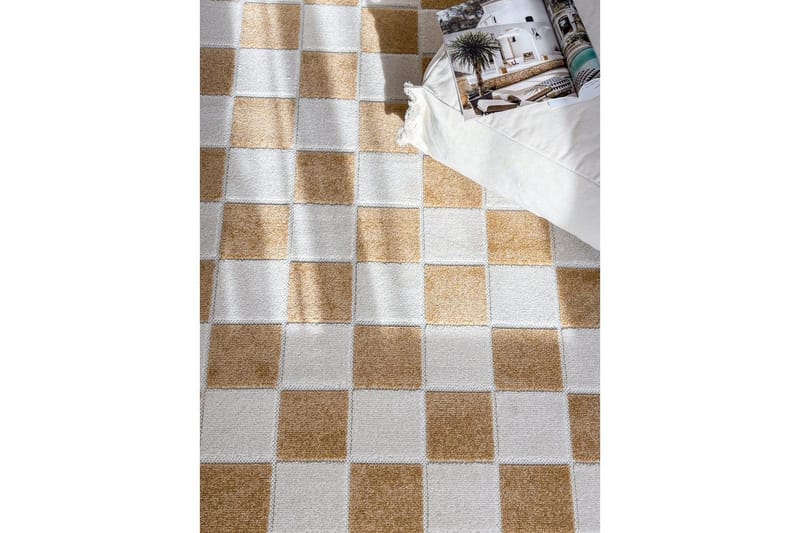 Wiltonmatta Hawaii Chess 200x200 cm, Gul - 200x200 cm, Gul - Textil & mattor - Mattor - Utomhusmattor