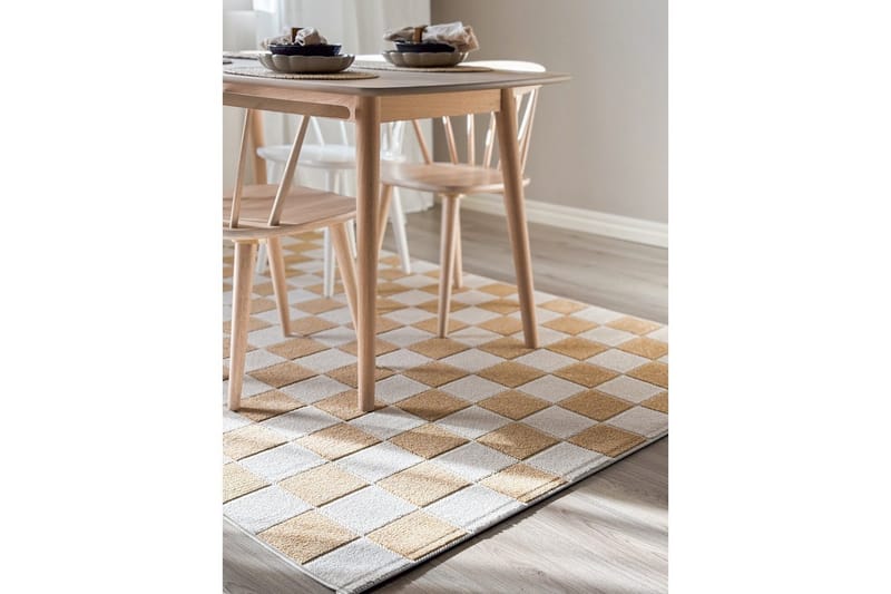 Wiltonmatta Hawaii Chess 280x280 cm, Gul - 280x280 cm, Gul - Textil & mattor - Mattor - Utomhusmattor