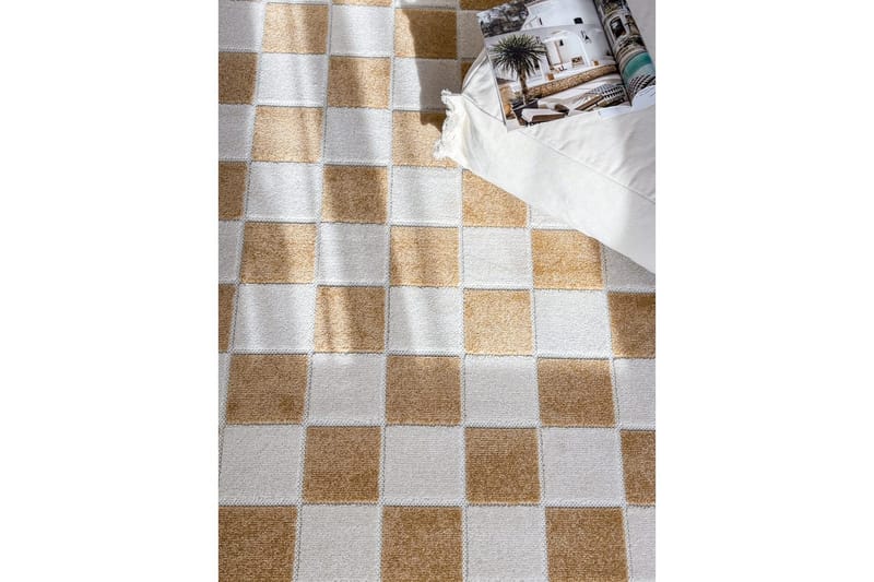 Wiltonmatta Hawaii Chess 280x280 cm, Gul - 280x280 cm, Gul - Textil & mattor - Mattor - Utomhusmattor