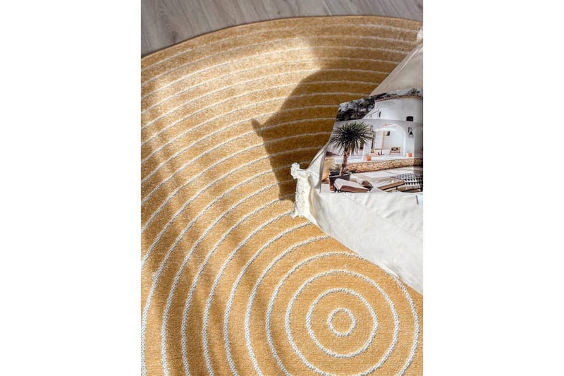 Wiltonmatta Hawaii Circle 200x200 cm, Gul - 200x200 cm, Gul - Textil & mattor - Mattor - Utomhusmattor