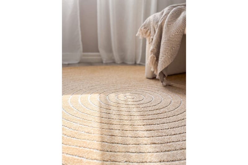 Wiltonmatta Hawaii Circle 240x240 cm, Gul - 240x240 cm, Gul - Textil & mattor - Mattor - Stora mattor