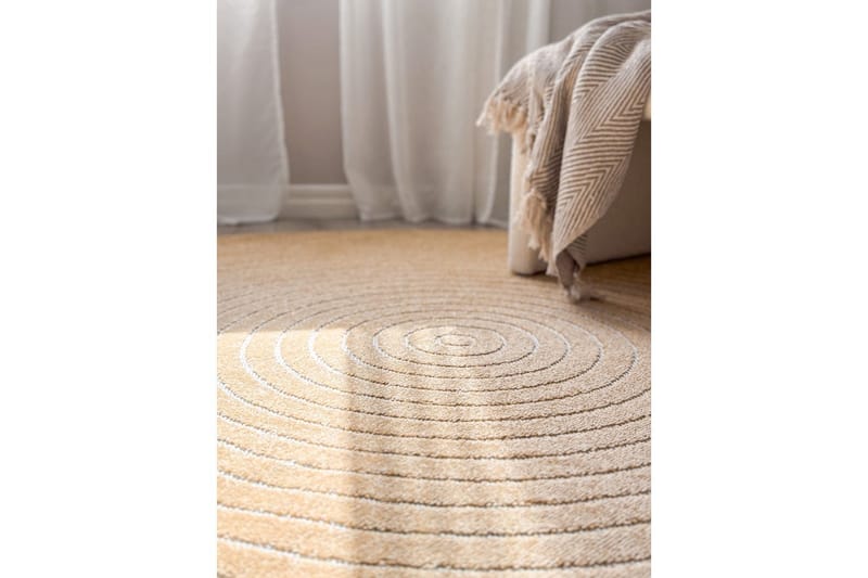 Wiltonmatta Hawaii Circle 280x280 cm, Gul - 280x280 cm, Gul - Textil & mattor - Mattor - Utomhusmattor