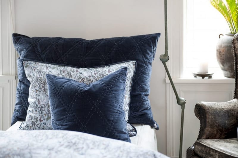 Sonje Örngott 50x50 cm - Blå/Sammet - Textil & mattor - Sängkläder - Örngott