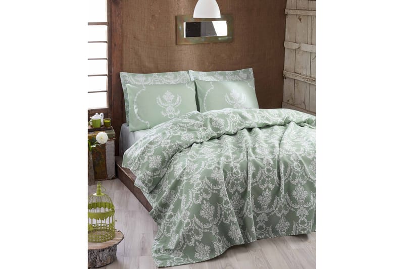 Eponj Home Överkast Dubbelt 200x235 cm - Grön/Vit - Textil & mattor - Sängkläder - Överkast - Överkast dubbelsäng