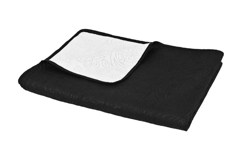 Överkast dubbelsidigt 230x260 cm svart och vit - Svart/Vit - Textil & mattor - Sängkläder - Överkast