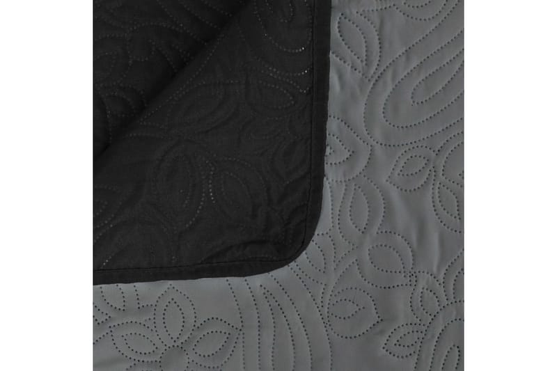 Ã–verkast dubbelsidigt 230x260 cm grå och svart - Grå/Svart - Textil & mattor - Sängkläder - Överkast